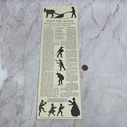 Patriotic Little Americans Silhouette Shadow Puppets 1918 Magazine Ad FL6-10