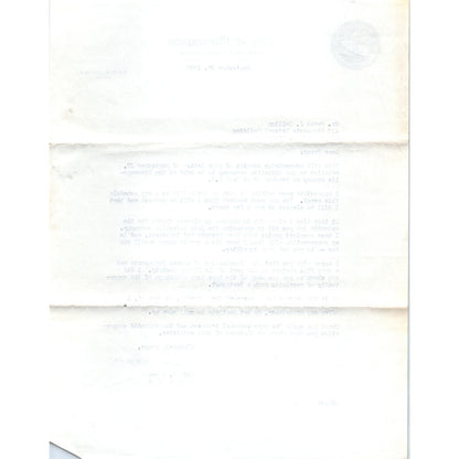 1950 City of Minneapolis Office of the Mayor Official Letterhead Eric G Hoyer D9