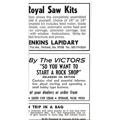 American Gems Inc Emerald Valley Mines Hiddenite NC 1972 Ad AF8-M3