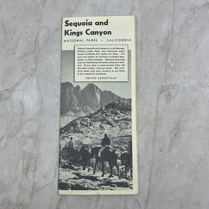 1954 Sequoia and Kings Canyon Parks CA Fold Out Travel Map & Brochure TG8-Z