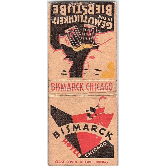 Bismarck Hotel Chicago Vintage Matchbook Cover SC7-Y10