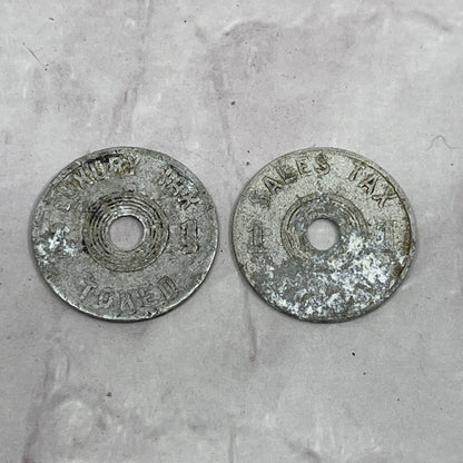 Vintage Alabama State Sales Tax & Luxury Tax Metal Token Chit Set of 2 SE2