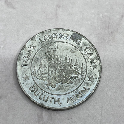 Vintage Tom's Logging Camp Duluth MN Good Luck Souvenir Token Chit SE2