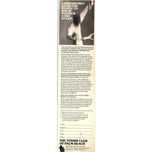 The Don Kerbis Tennis Ranch Watervliet MI Stroke Choke 1977 Ad AF3-5