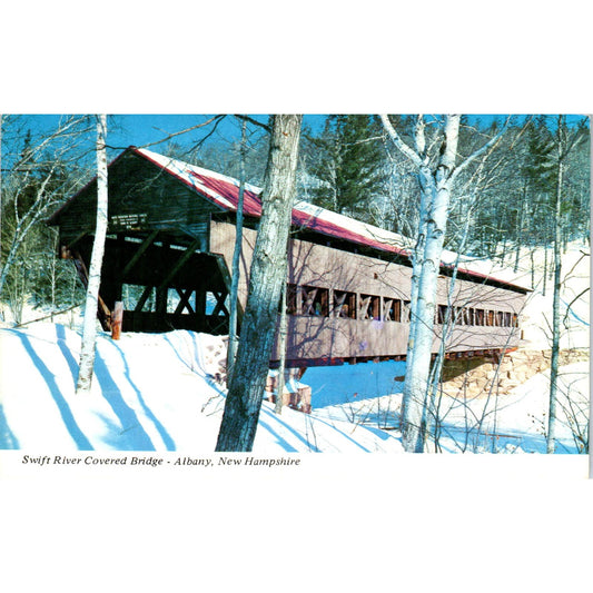 Swift River Bridge Albany NH Vintage Covered Bridge Postcard PC13