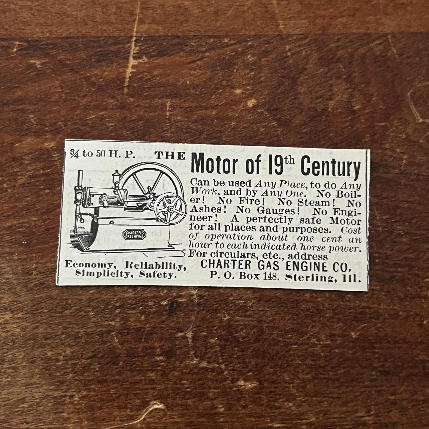 Charter Gas Engine Co Sterling IL 20th Century Motor Advertisement AD8-P29