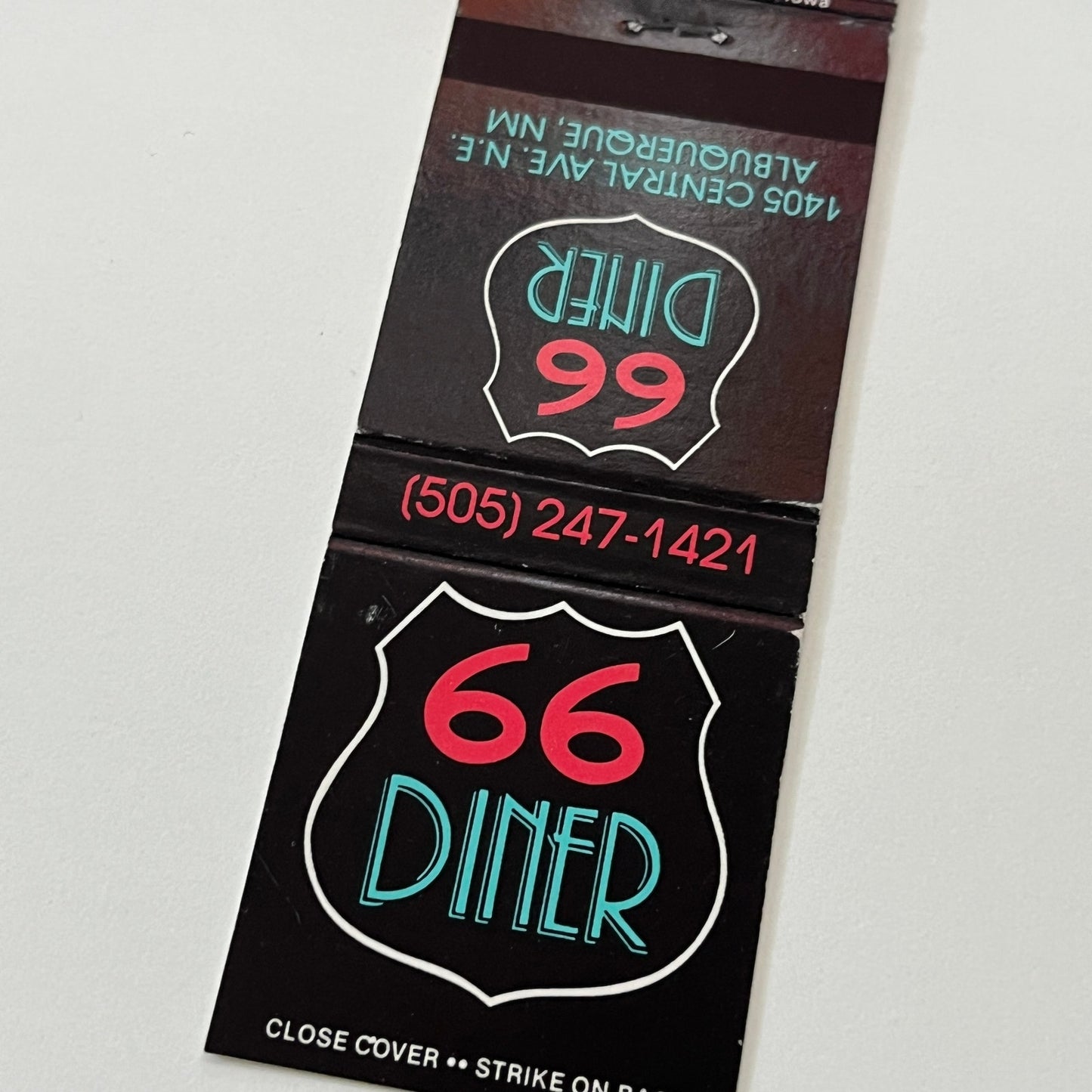 Route 66 Diner Albuquerque NM Matchbook Cover TB6-MB1-14