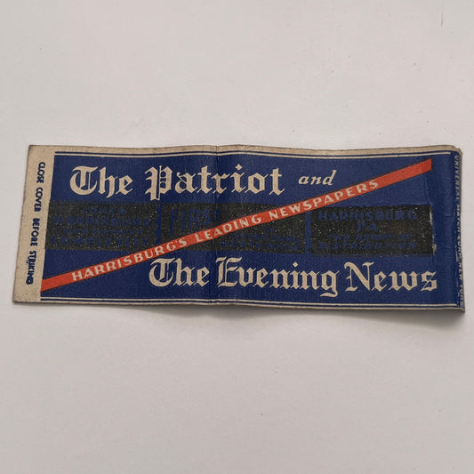 Harrisburg Patriot & Evening News Newspapers Vintage Matchbook Cover TB8-MB-4