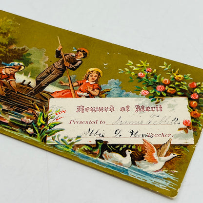 1880s Victorian Reward of Merit Award Blue Boy With Dog AH9-M11
