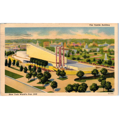 1939 New York World's Fair Textile Building Vintage Postcard PD3