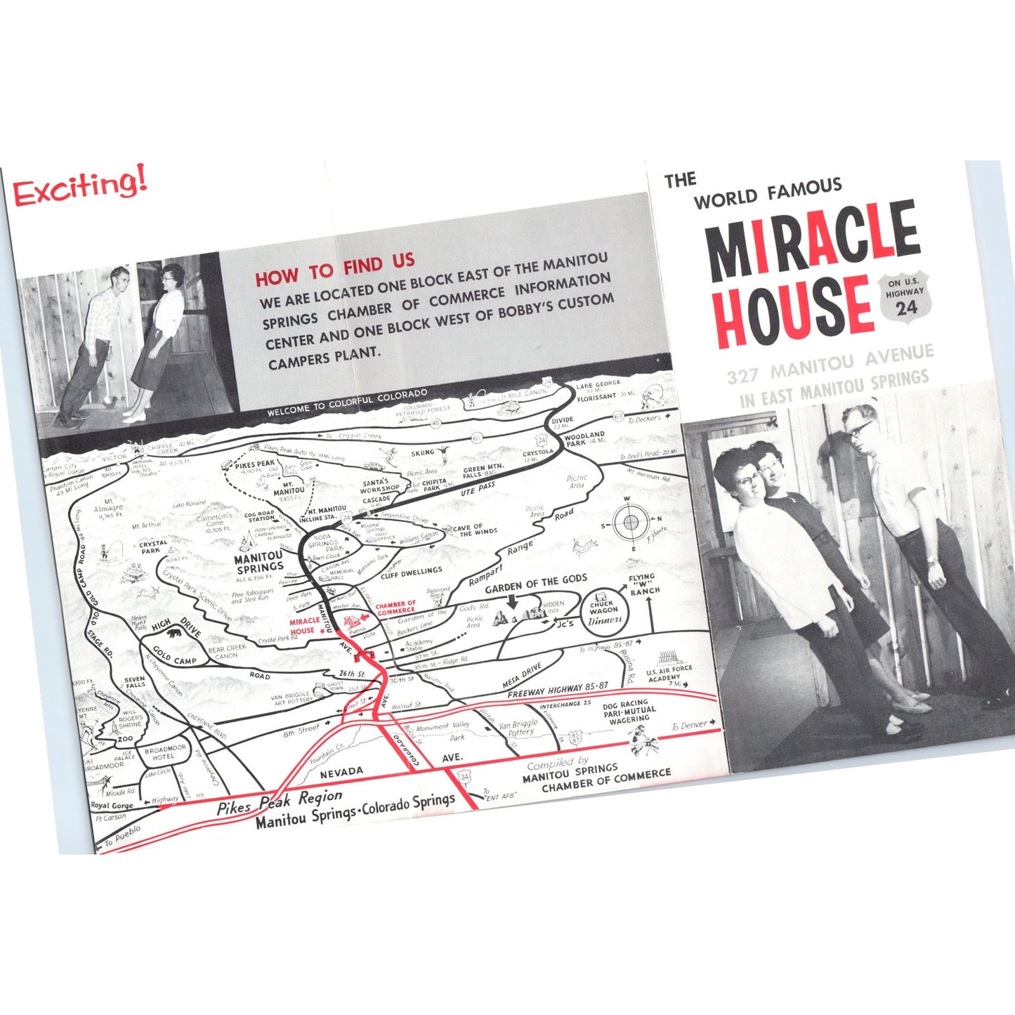 Vintage World Famous Miracle House Manitou Springs CO Travel Brochure AF7-E1