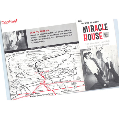 Vintage World Famous Miracle House Manitou Springs CO Travel Brochure AF7-E1
