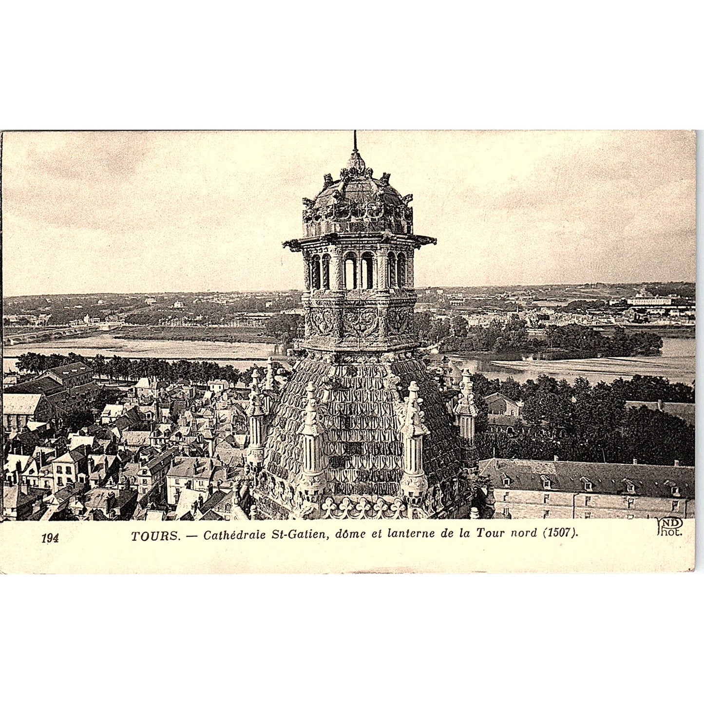 Cathedrale St Gatien Dôme Et Lanterne De Tour Nord French Antique Postcard PE10