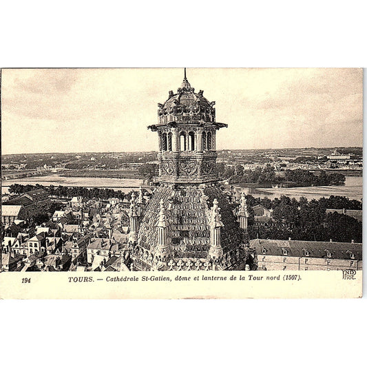 Cathedrale St Gatien Dôme Et Lanterne De Tour Nord French Antique Postcard PE10
