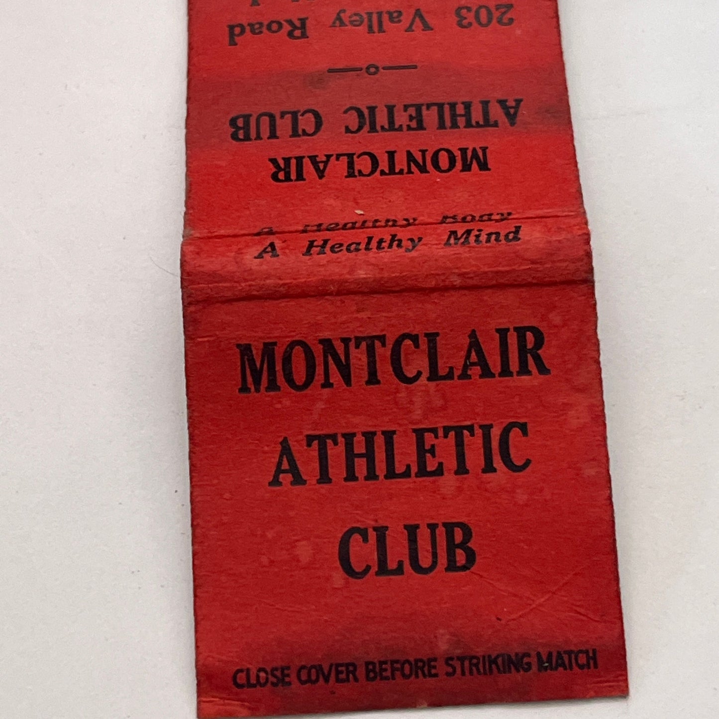 Montclair Athletic Club 203 Valley Rd Montclair NJ Vintage Matchbook MM3-2