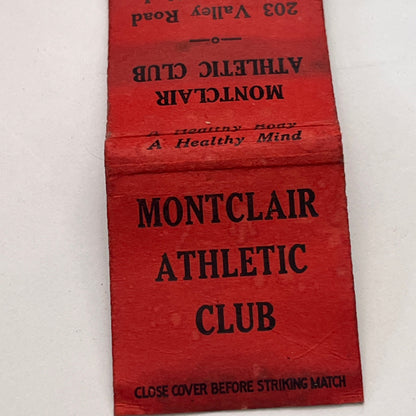 Montclair Athletic Club 203 Valley Rd Montclair NJ Vintage Matchbook MM3-2