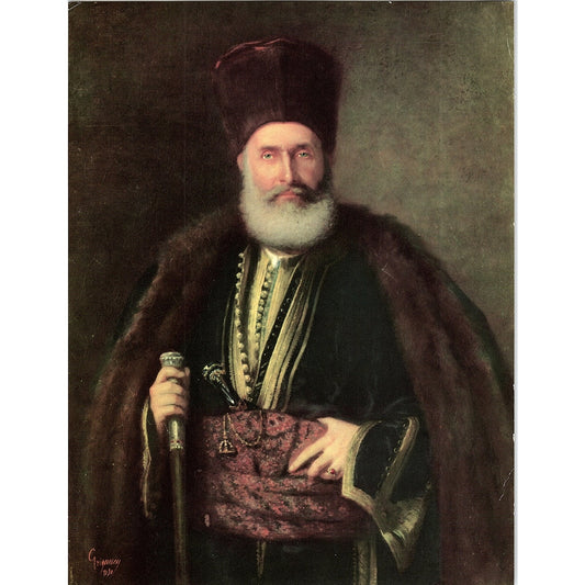Portretul marelui ban Năsturel Herescu Nicolae Grigorescu Vtg Art Print 7x9 V12