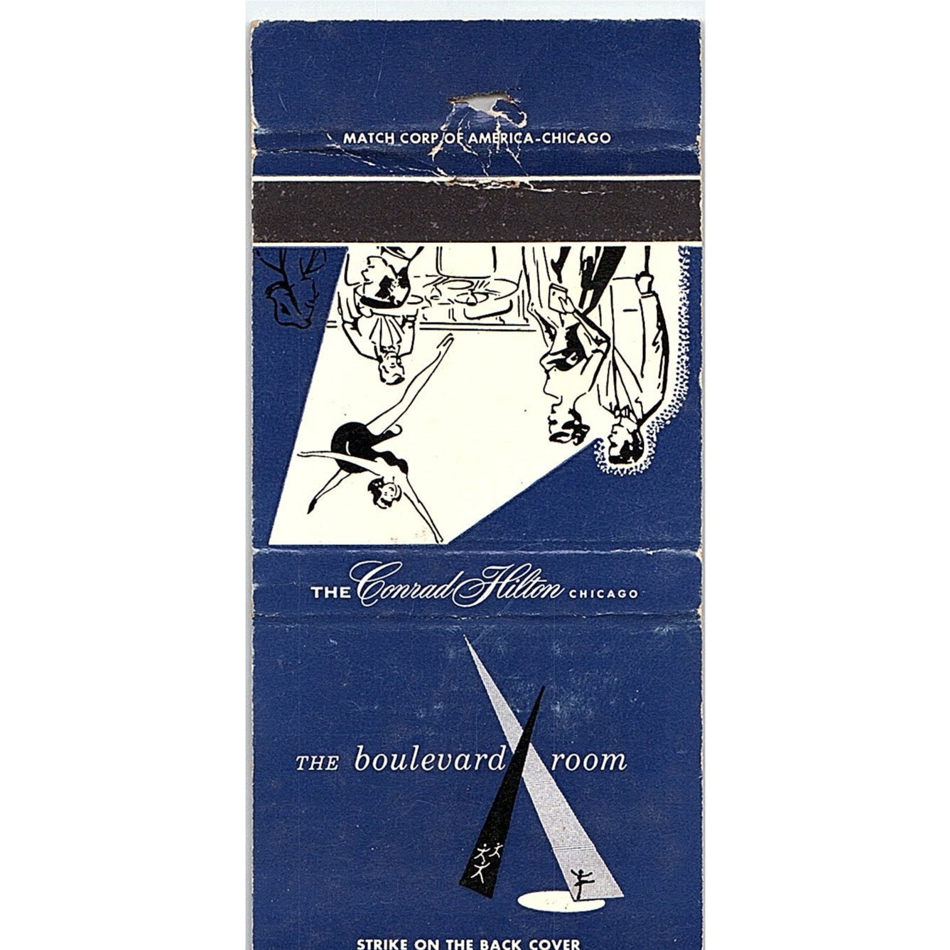 The Boulevard Room Conrad Hilton IN Vintage Matchbook MM5-8