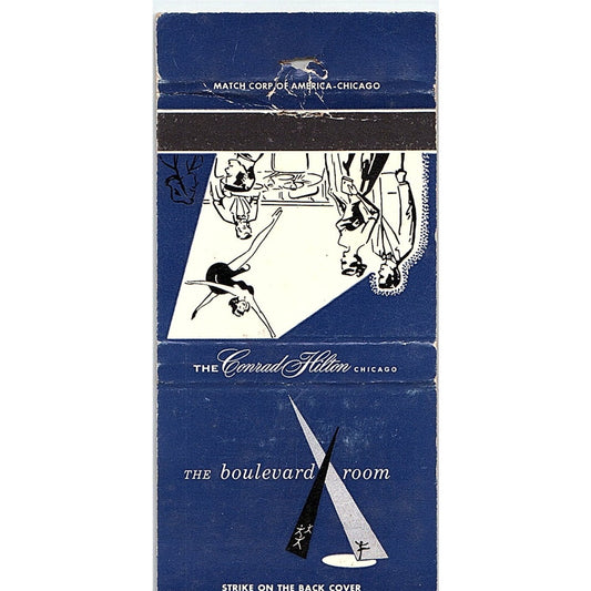The Boulevard Room Conrad Hilton IN Vintage Matchbook MM5-8