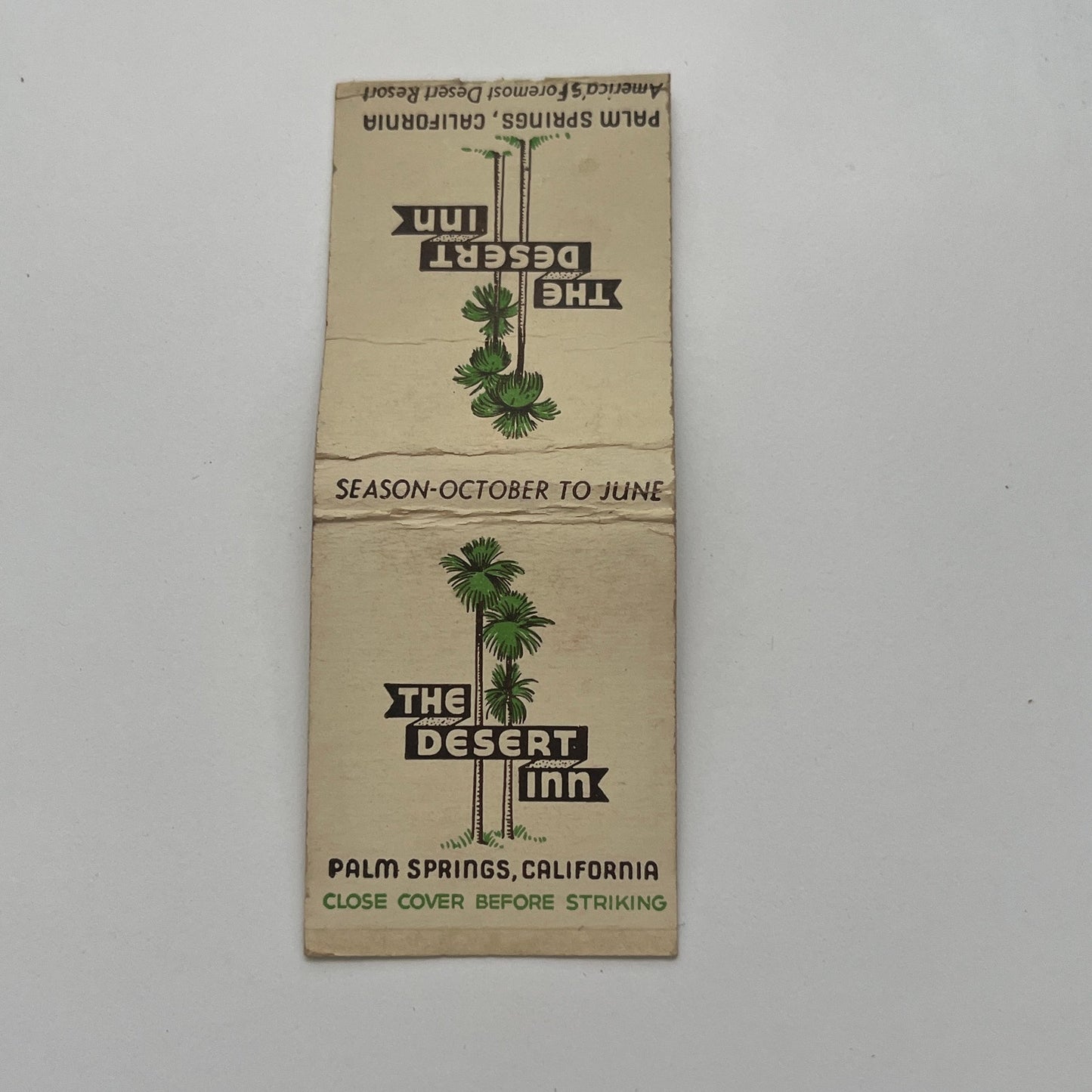 The Desert Inn Palm Springs California Vintage Matchbook Cover TB8-MB-3