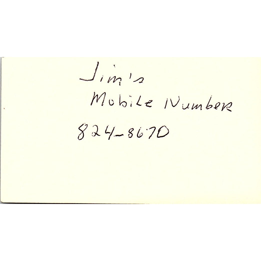 Jim Mains & Associates Appraisals Houston Vintage Business Card SD9-B14