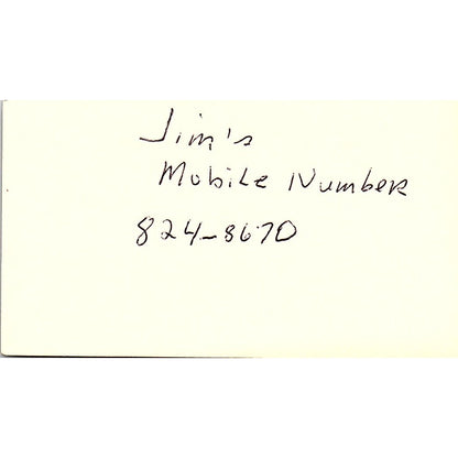 Jim Mains & Associates Appraisals Houston Vintage Business Card SD9-B14