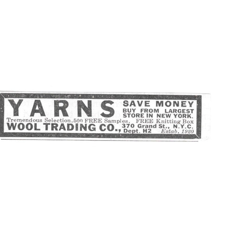 Wool Trading Co. Tremendous Selection New York NY 1936 Ad SAG4-S12