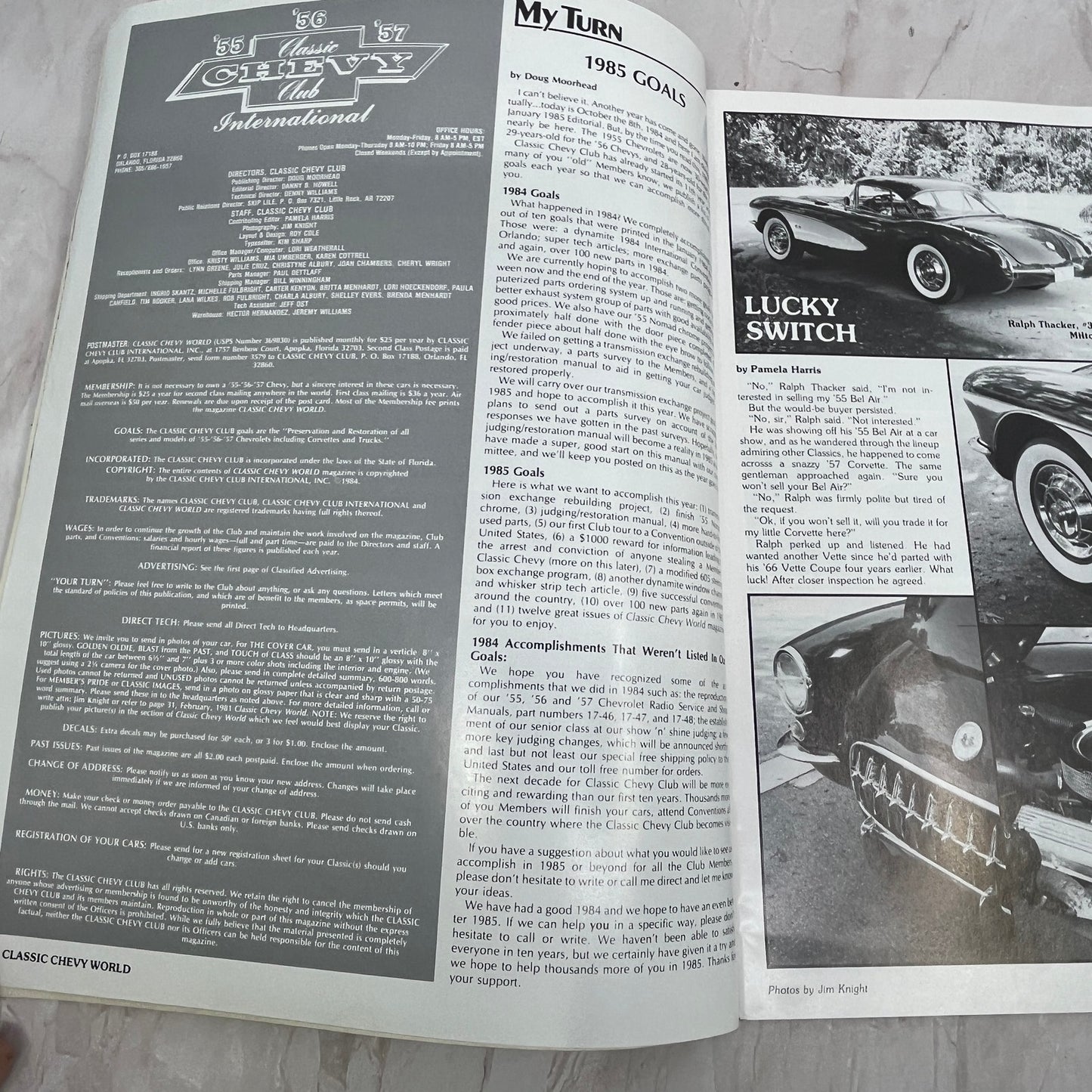 Power Steering Pumps - '55, '56, '57 Classic Chevy World Magazine - Jan 1985 M30