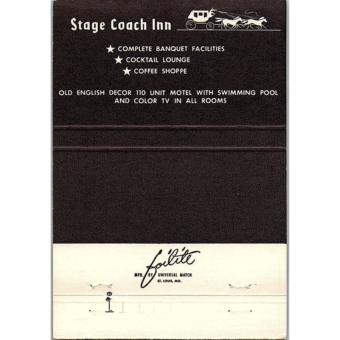 Stage Coach Inn Hillcrest Heights MD Large Vintage Matchbook TB6-MB2-10