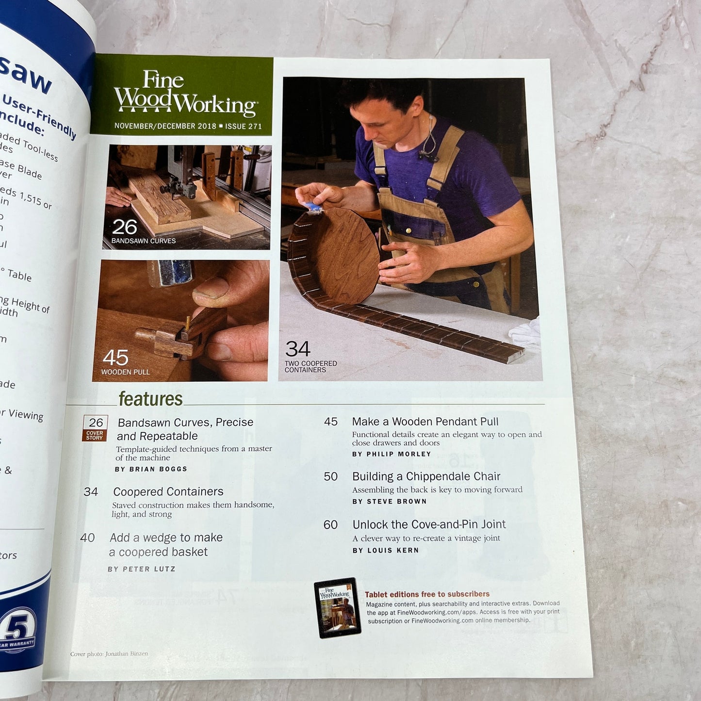 Perfect Bandsaw Curves - Dec 2018 No 271 Taunton's Fine Woodworking Magazine M36