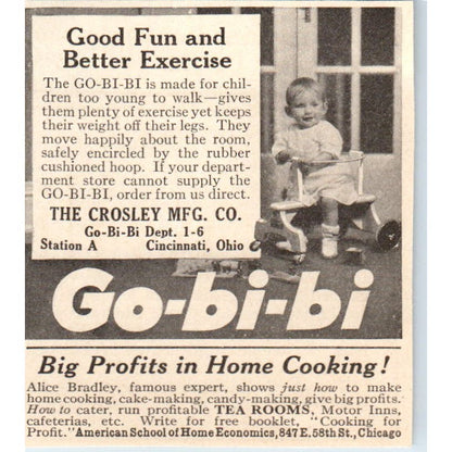 Go-Bi-Bi Baby Walker Crosley Mfg Co Cincinnati OH 1924 Magazine Ad AF7-LJ1