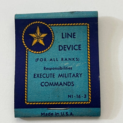 Military Insignia Rear Admiral Line Device Vintage Matchbook Cover TB6-MB1-4