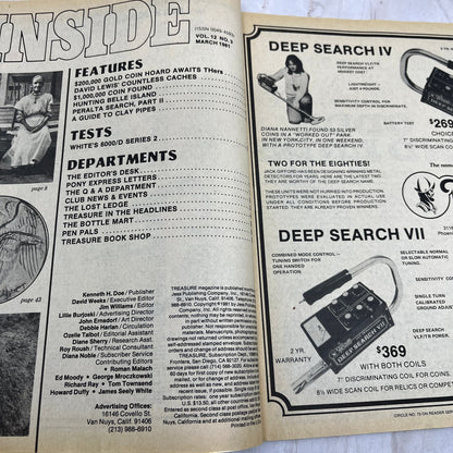 1981 March - Treasure Magazine - Treasure Hunting Metal Detecting Gold Coins M10
