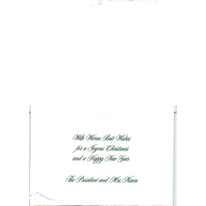 Vintage President Richard Nixon Christmas Greeting Card W.H. Bartlett Print AE7