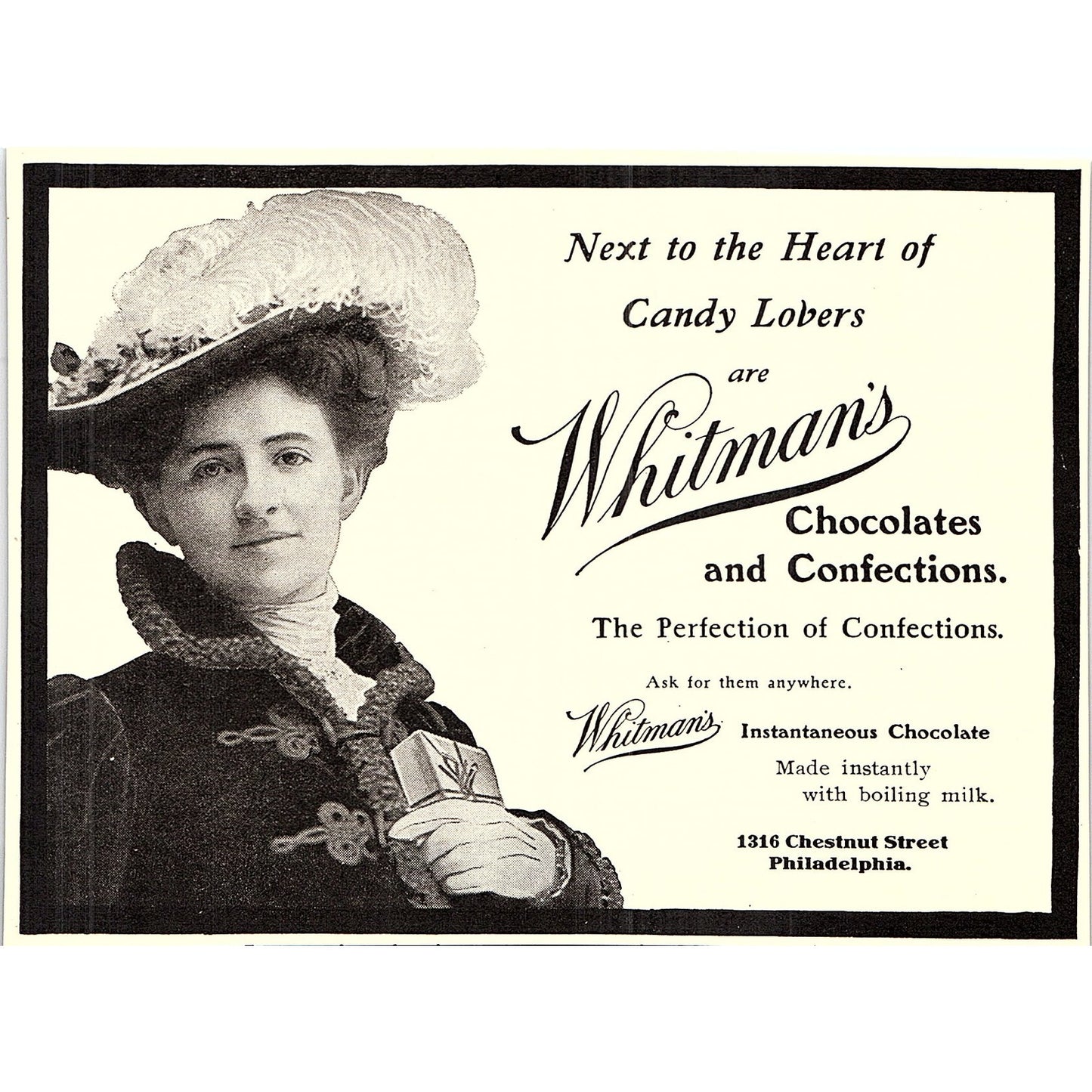 Whitman's Chocolates 1316 Chestnut Street Philadelphia - 1904 Ad AF4-6