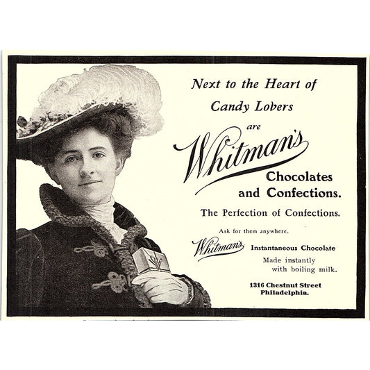 Whitman's Chocolates 1316 Chestnut Street Philadelphia - 1904 Ad AF4-6
