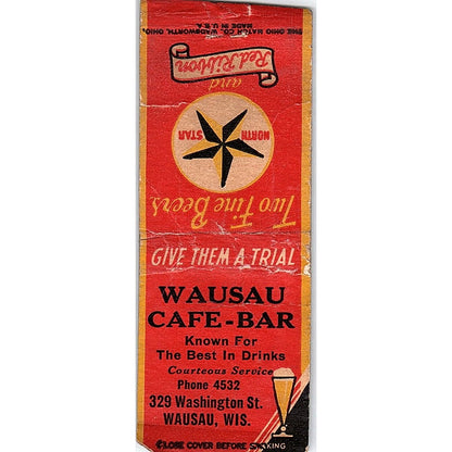 Wausau Cafe-Bar Wausau WI Vintage Matchbook Cover SE5-Y2
