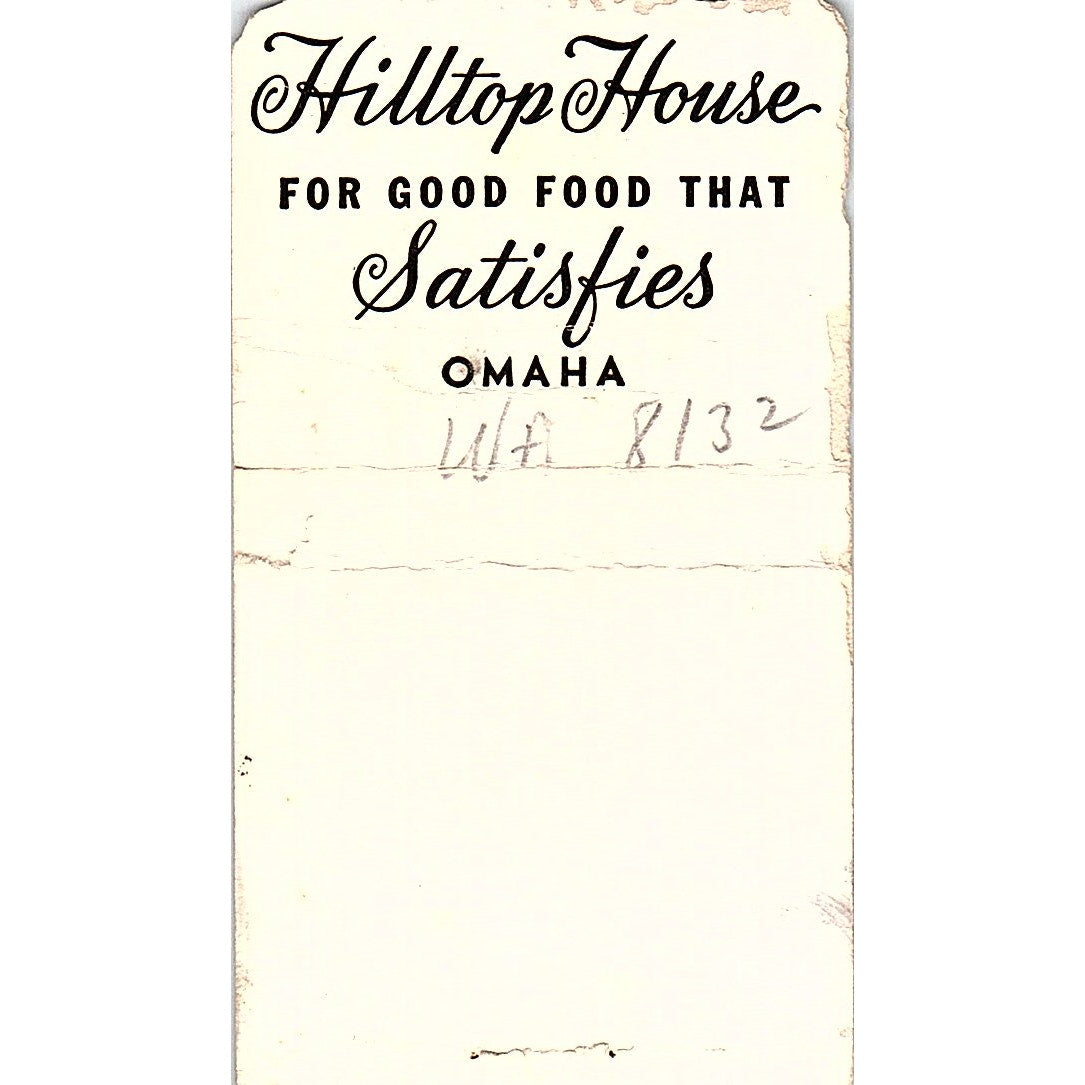 The Red Rooster, Hilltop House Omaha NE Vintage Matchbook Cover TH2-Y4