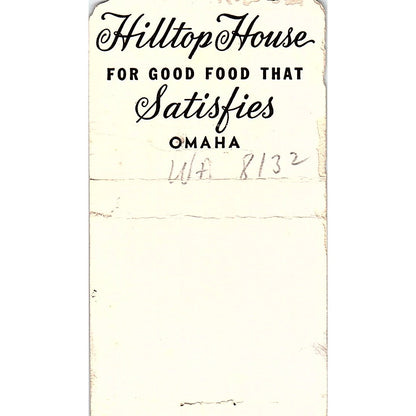 The Red Rooster, Hilltop House Omaha NE Vintage Matchbook Cover TH2-Y4