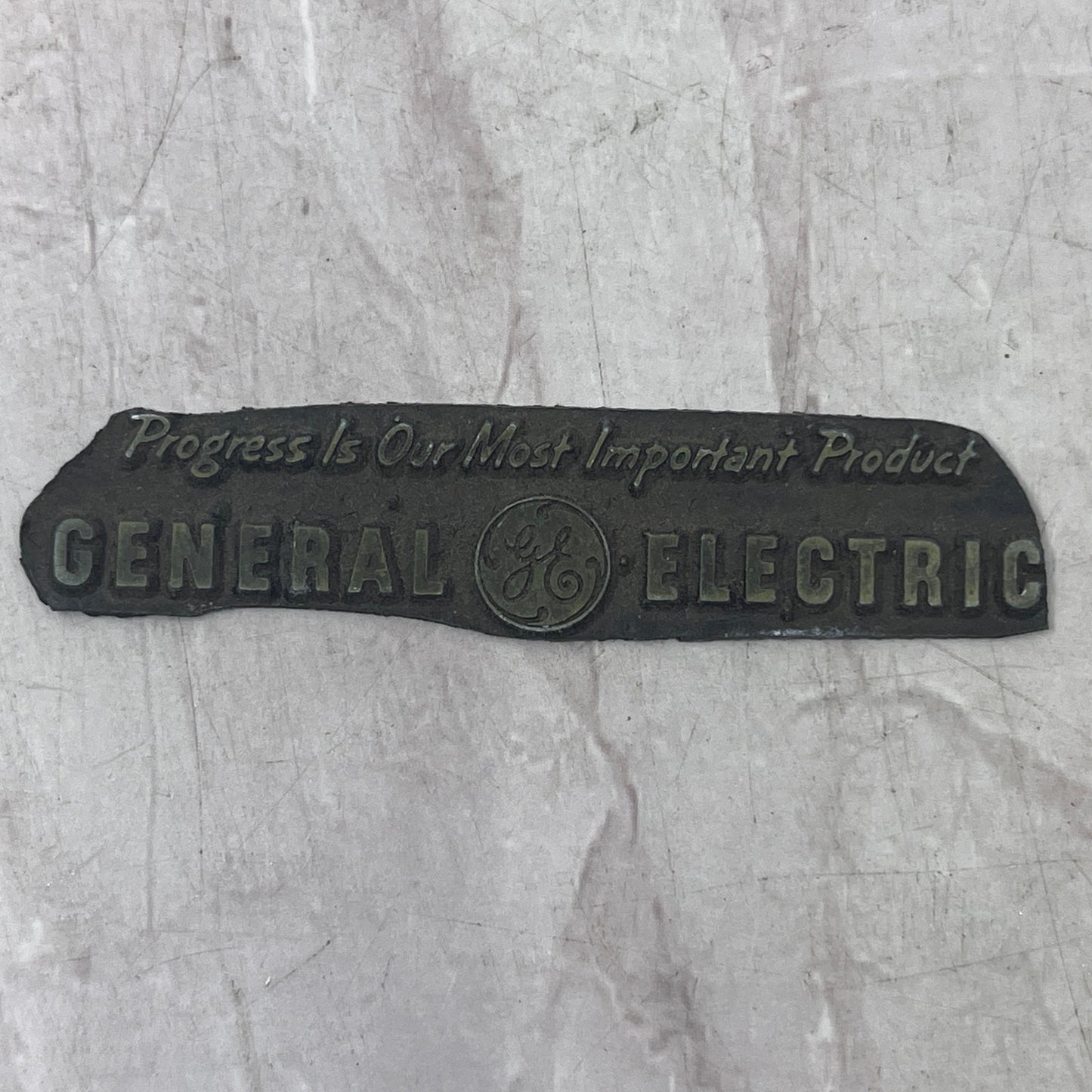 Retro General Electric GE Logo Vintage Letterpress Printers Block Plate SF5-S