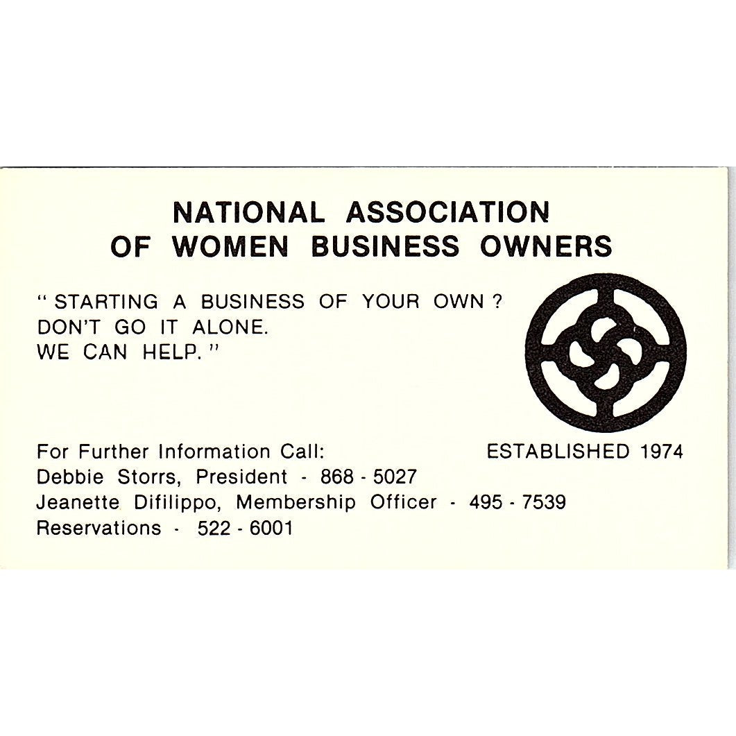 National Association Of Women Business Owners Vintage Business Card SB4-B2