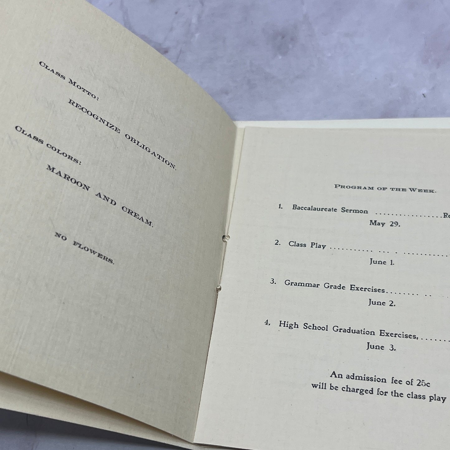 1904 Graduation Commencement Program Rosella Taylor Gertrude Amundson TB8-OD