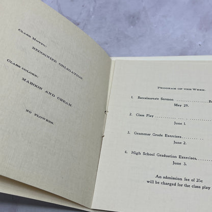 1904 Graduation Commencement Program Rosella Taylor Gertrude Amundson TB8-OD