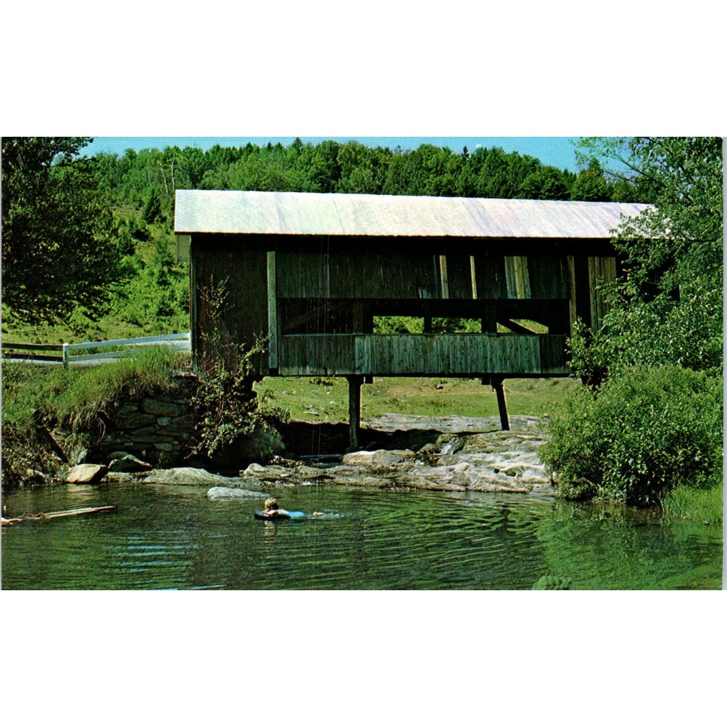 Old Covered Bridge Northfield Falls VT Vintage Covered Bridge Postcard PD6