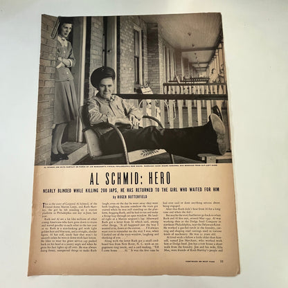 Al Schmid: Hero 2 Pages 1940s WWII Era Article V30-1