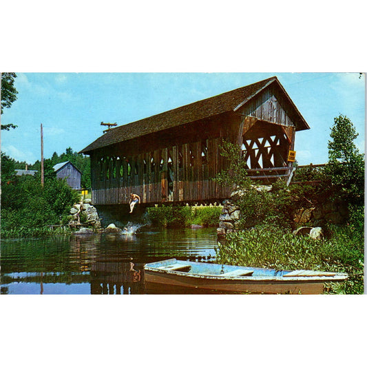 Black Water River Bridge Andover NH Covered Bridge Postcard PB13