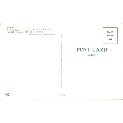 Edgel Bridge Lyme-Orford NH Vintage Covered Bridge Postcard PC13