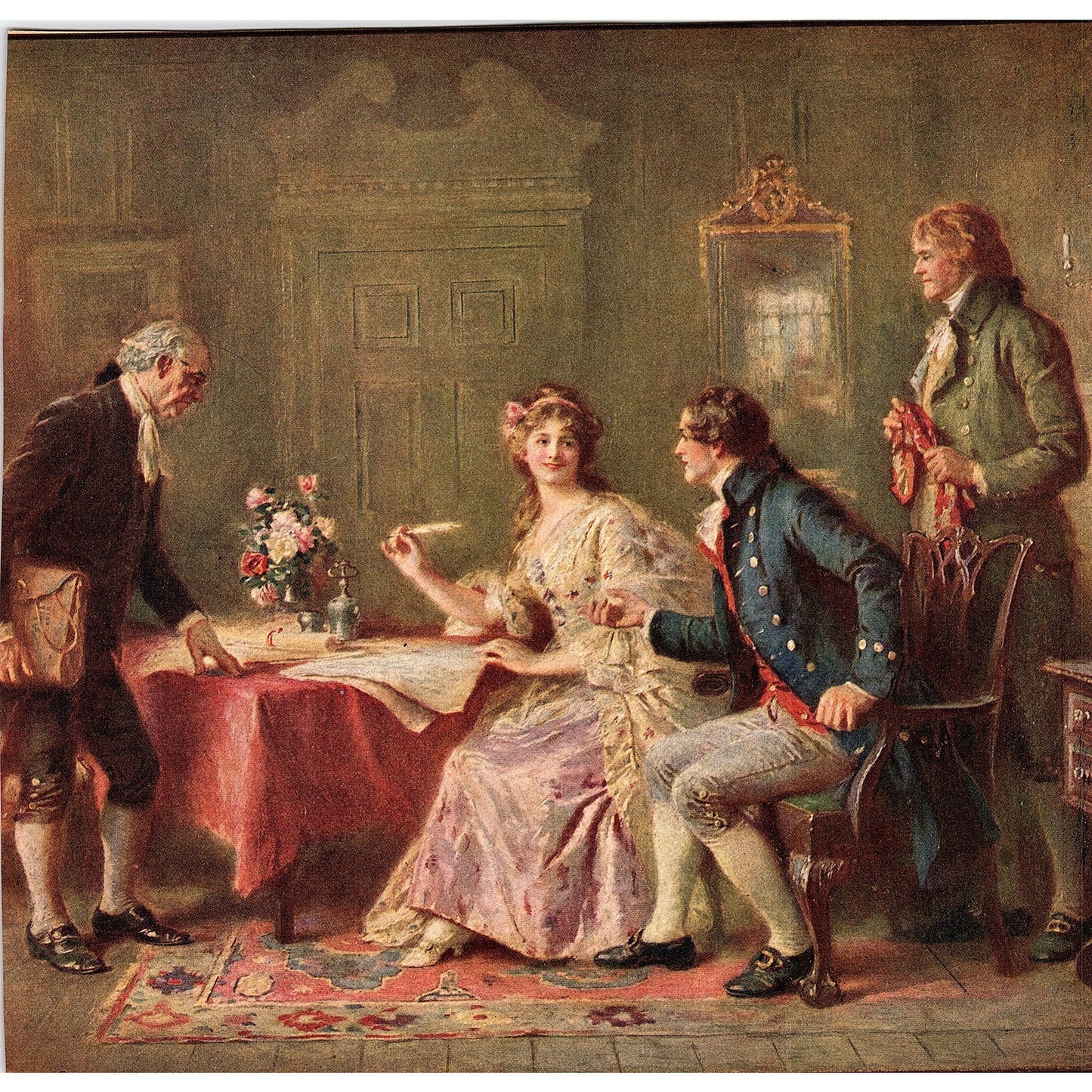J.L.G. Ferris Marriage Contract British Soldier Military Vtg Art Print 8x8.5 V10