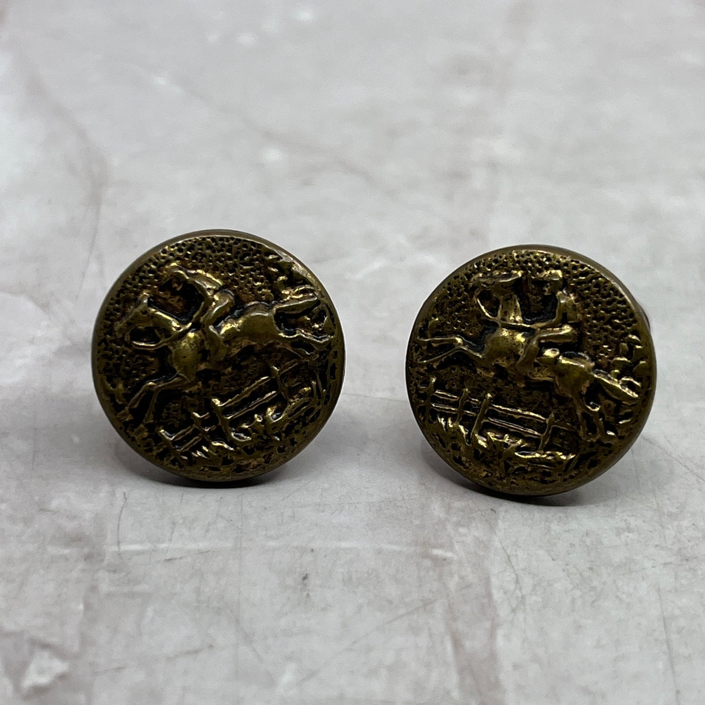 Vintage Set of 2 Equestrian Horse Racing Dressage Cufflinks Cuff Links SF4