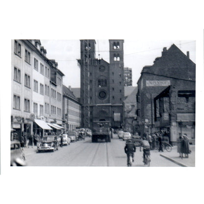 US Army Transport at Wurzburg Cathedral Postwar Germany c1954 Army Photo AF1-AP3